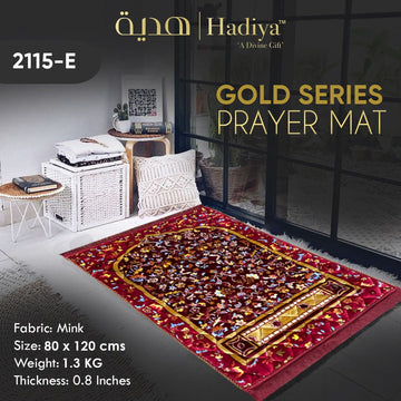 Gold Series Prayer mat Printed Jaye-Nemaaz (Red Multi Flower)