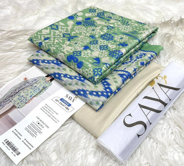 Saya Printed Lawn Unstitched 3 Piece Suit - K38