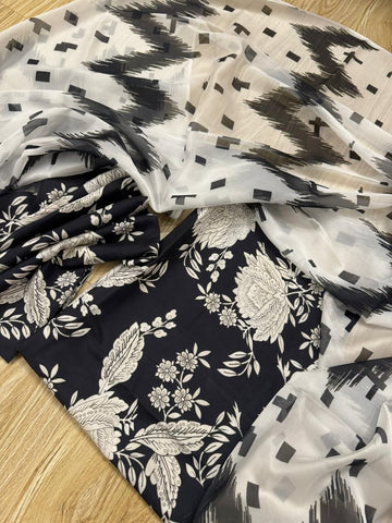Swiss Lawn Digital Print 3Pc Dress Silk Duppta SW-030