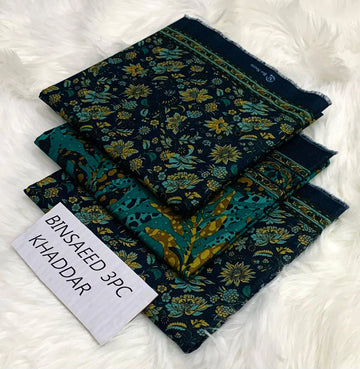 BS KHADDAR UNSTITCHED 3PC SUIT - U12