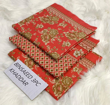 BS KHADDAR UNSTITCHED 3PC SUIT - U15