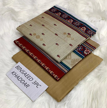 BS KHADDAR UNSTITCHED 3PC SUIT - U27