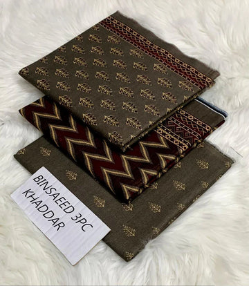 BS KHADDAR UNSTITCHED 3PC SUIT - U09