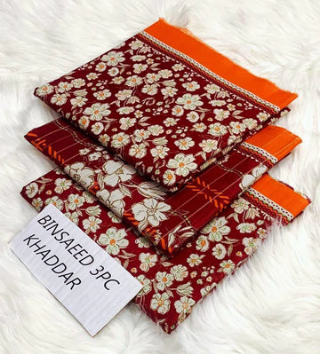 BS KHADDAR UNSTITCHED 3PC SUIT - U39